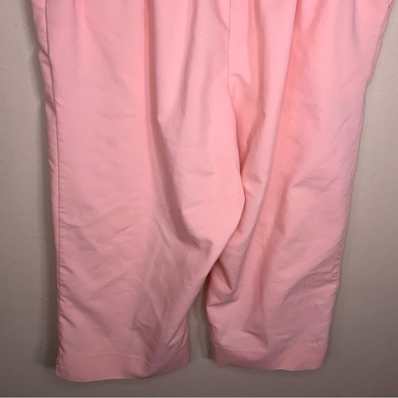 Size Petite 16 Alfred Dunner Pink Capri Pants Elastic Waistband Pastel Cotton - Picture 6 of 12